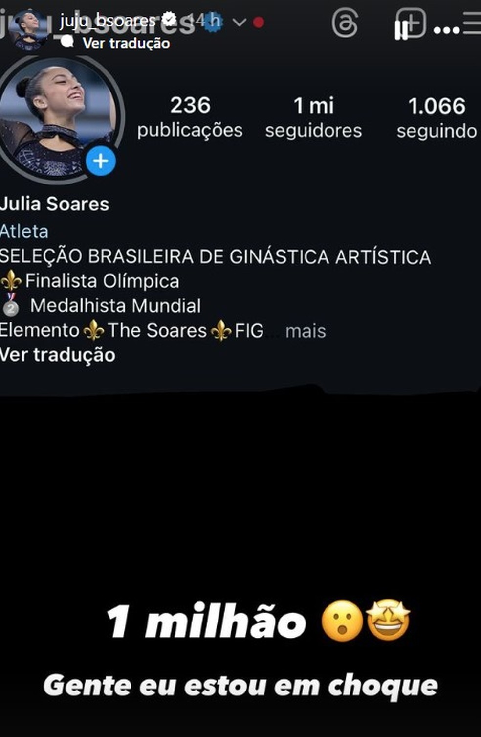 Instagram de Julia, da gin&aacute;stica &mdash; Foto: Reprodu&ccedil;&atilde;o/Instagram