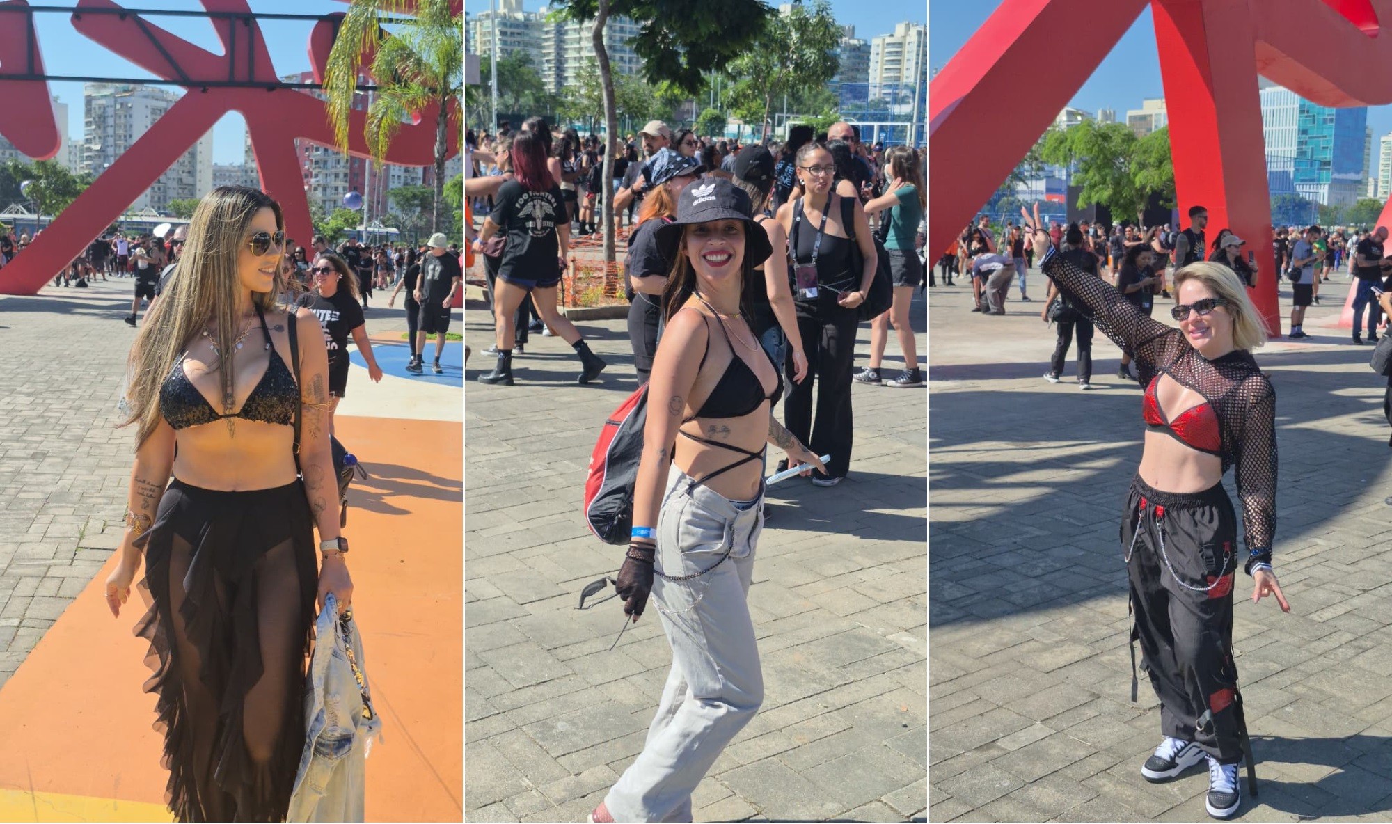 Com calor no Rock in Rio, biquínis customizados viram aposta fashion: 'Passei protetor e bronzeador'