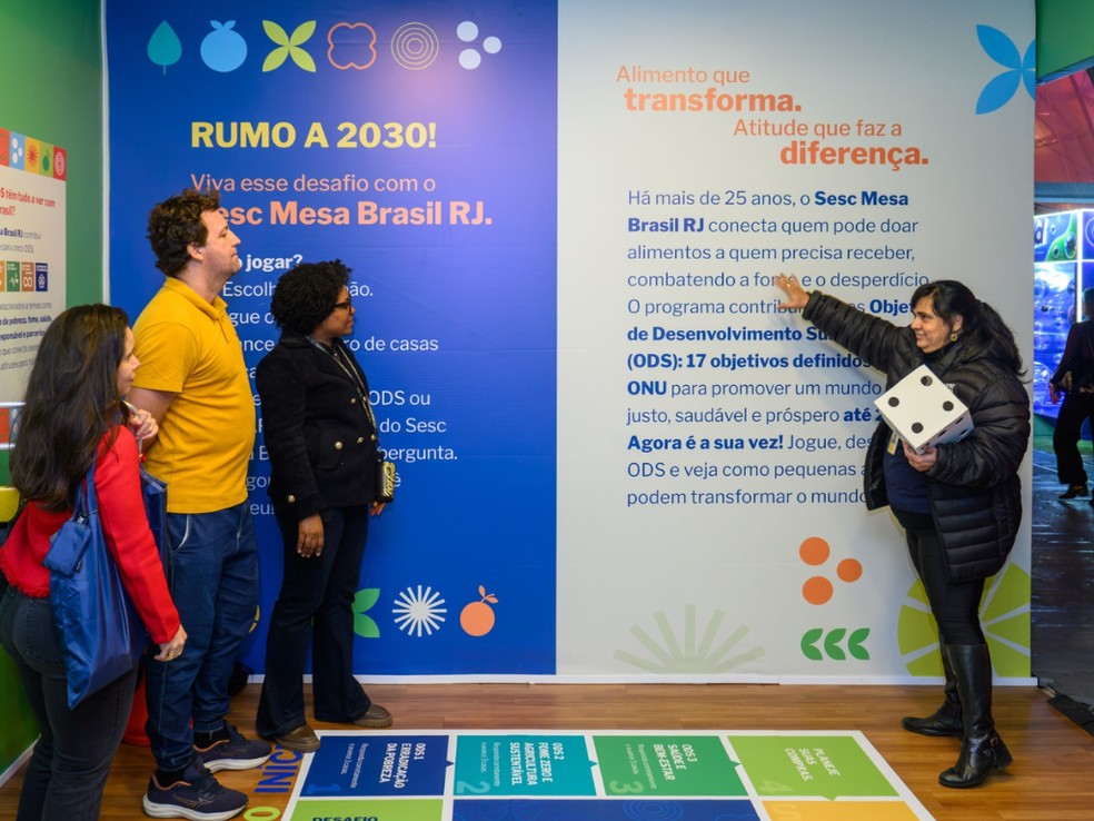 Estande do Sesc Mesa Brasil RJ tem jogos que explicam o programa — Foto: Fabio Cordeiro