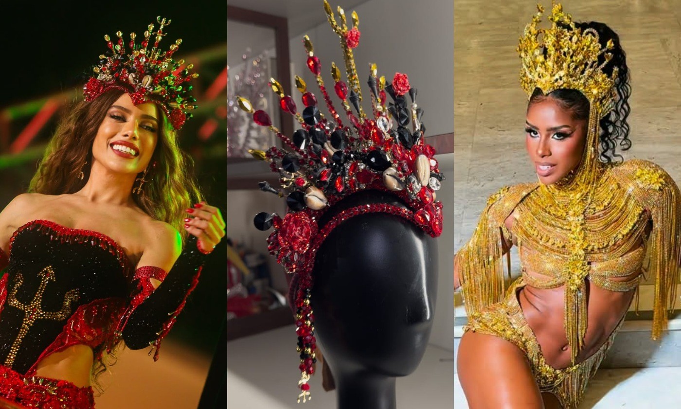 De rainha para rainha: coroa usada por Anitta na Grande Rio foi feita por Bellinha Delfim, da Viradouro