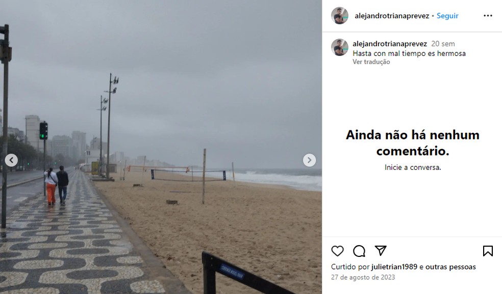 Galeria de fotos no perfil de Alejandro Triana Prevez. — Foto: Reprodução / Instagram