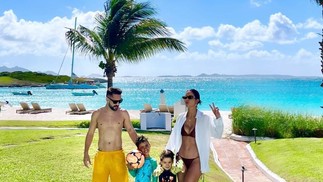 Everton Ribeiro curte férias com família no Caribe — Foto: Reprodução