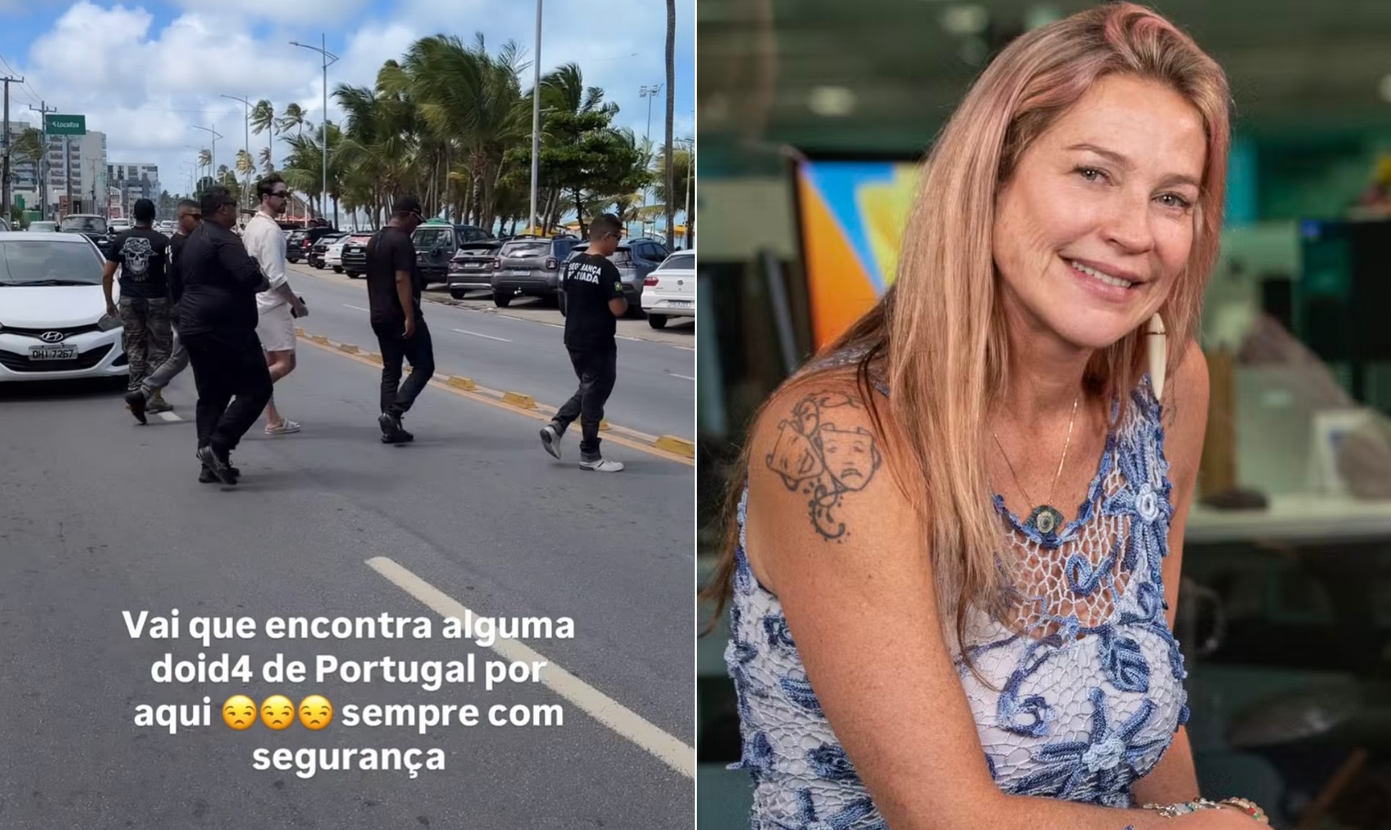 Após ser chamado de ‘demônio da mandíbula hialurônica’ por Luana Piovani, influenciador vai à praia escoltado: ‘Doida de Portugal’