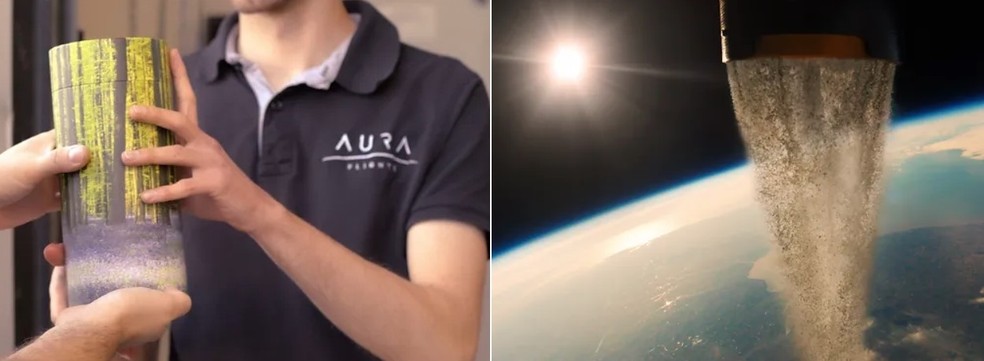 Cinzas são preparadas para envio ao espaço e, depois, são despejadas na estratosfera — Foto: Divulgação