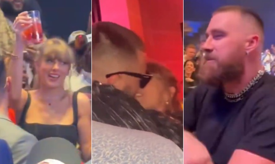 Taylor Swift e Travis Kelce protagonizam momentos românticos em festa da  vitória após o Super Bowl