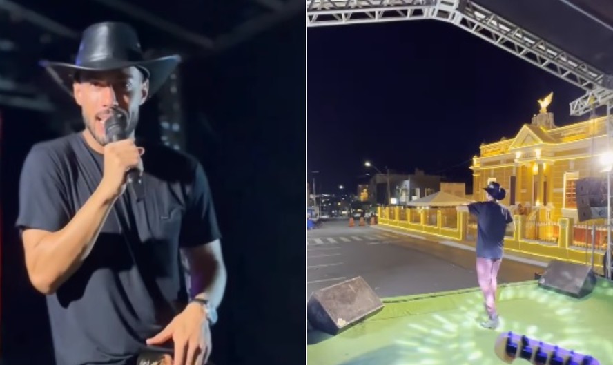 Cantor desabafa após fazer show de graça para plateia vazia na terra natal