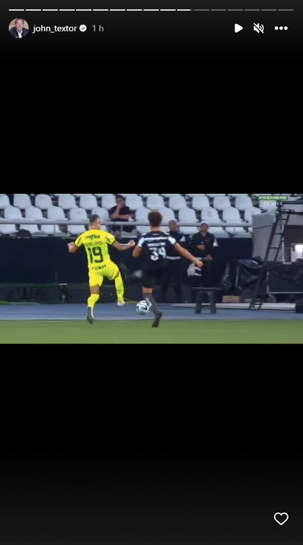 Textor posta lance — Foto: Reprodução