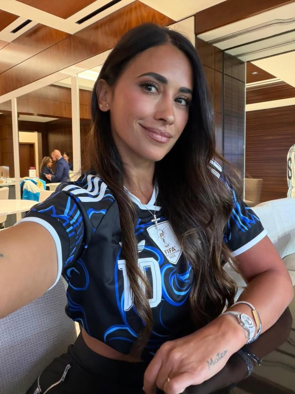 Antonela Roccuzzo, mulher de Messi, comemora feito do jogador — Foto: Reprodução/Instagram