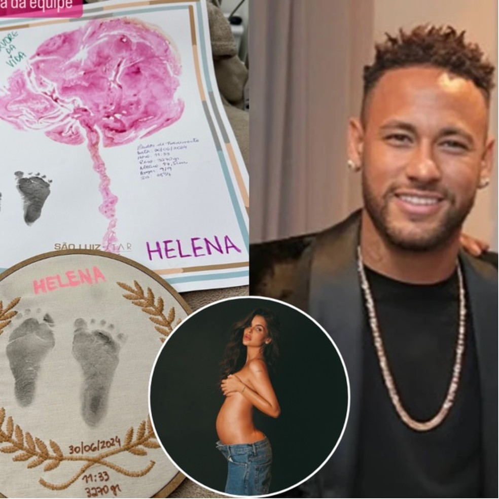 Helena, filha de Neymar com a modelo Amanda Kimberlly, nasceu no dia 30 de junho &mdash; Foto: Reprodu&ccedil;&atilde;o/Instagram