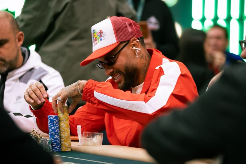 Neymar no Campeonato Brasileiro de Poker — Foto: Reprodução