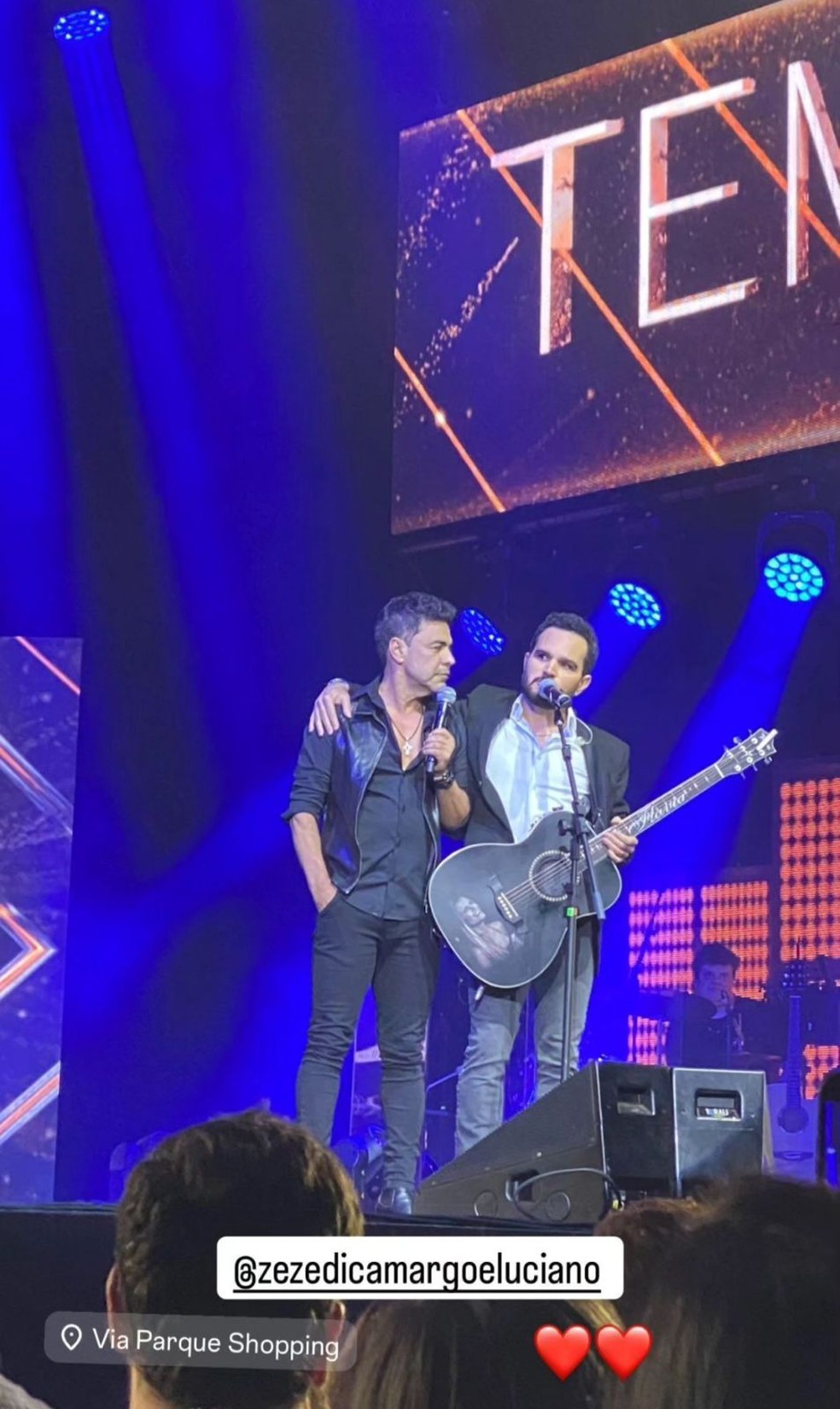 Zezé Di Camargo e Luciano não se falam em bastidores de show no Rio — Foto: Instagram