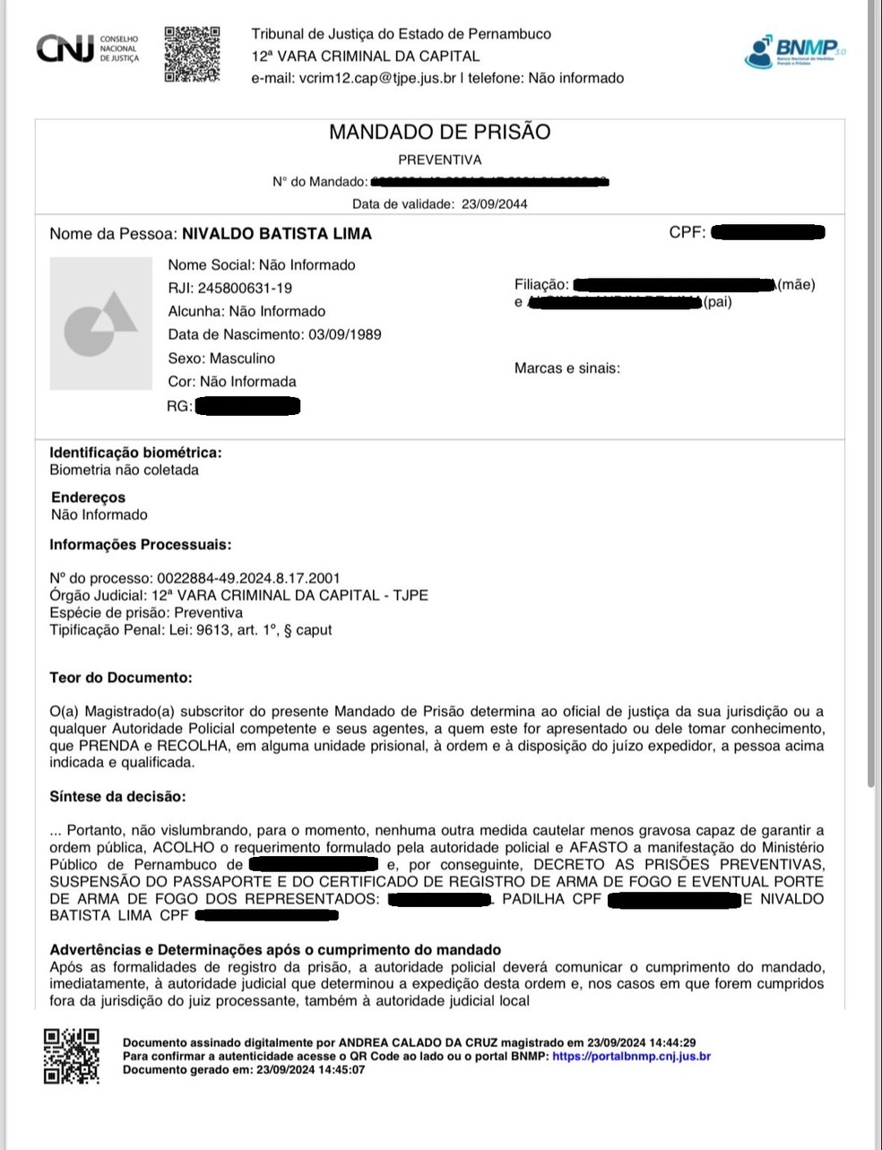 Justiça de Pernambuco decreta prisão do cantor Gusttavo Lima — Foto: Reprodução
