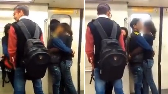 Jovem casal se beija em vagão de metrô indiano e dispara a ira de usuários do transporte público