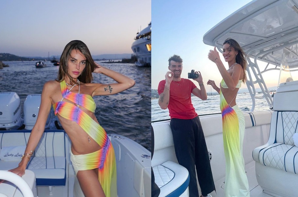 Andrew Taggart, do The Chainsmokers, e a modelo Marianne Fonseca — Foto: Reprodução/Instagram