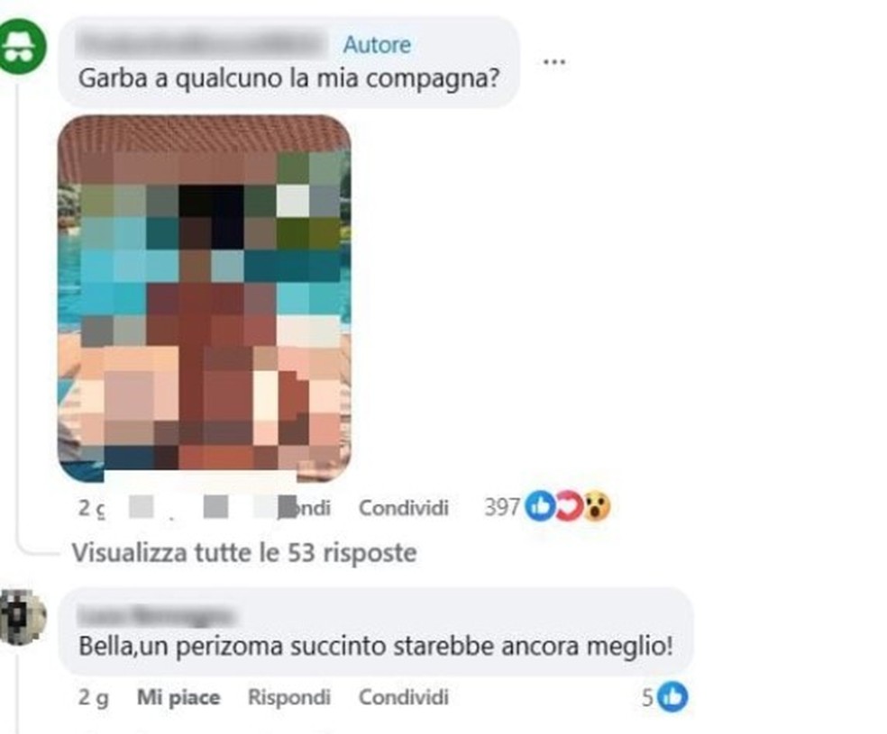 Postagem abusiva no grupo Mia Moglie❤❤❤ no Facebook — Foto: Reprodução