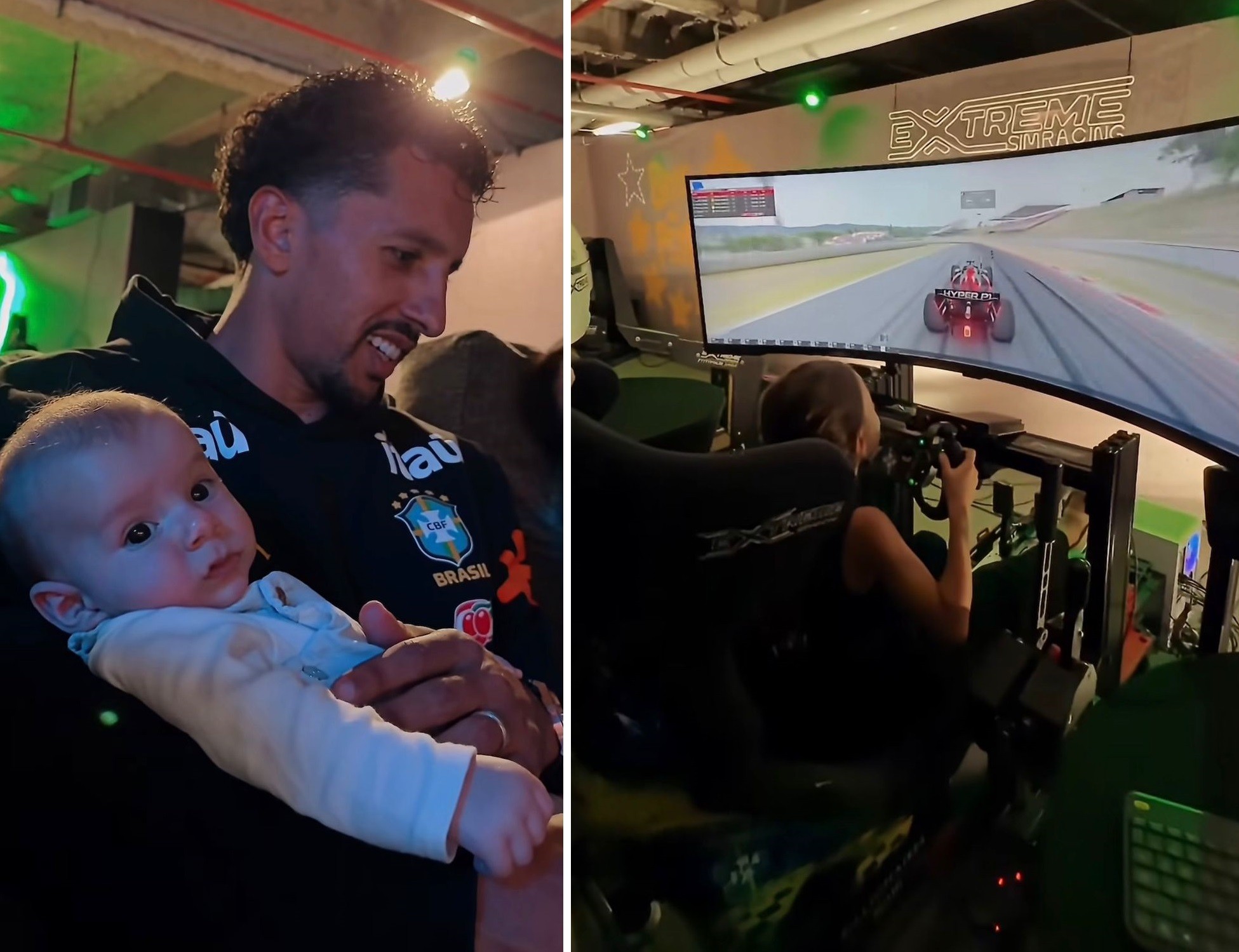 Mulher de Marquinhos mostra filhos sala de games do CT da seleção brasileira nos EUA
