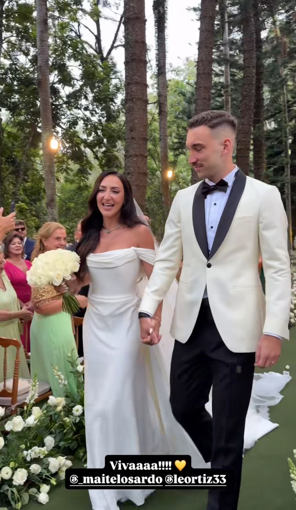 Léo Ortiz, do Flamengo, e Maitê Lo Sardo se casam no religioso em fazenda no interior de SP — Foto: Reprodução/Instagram
