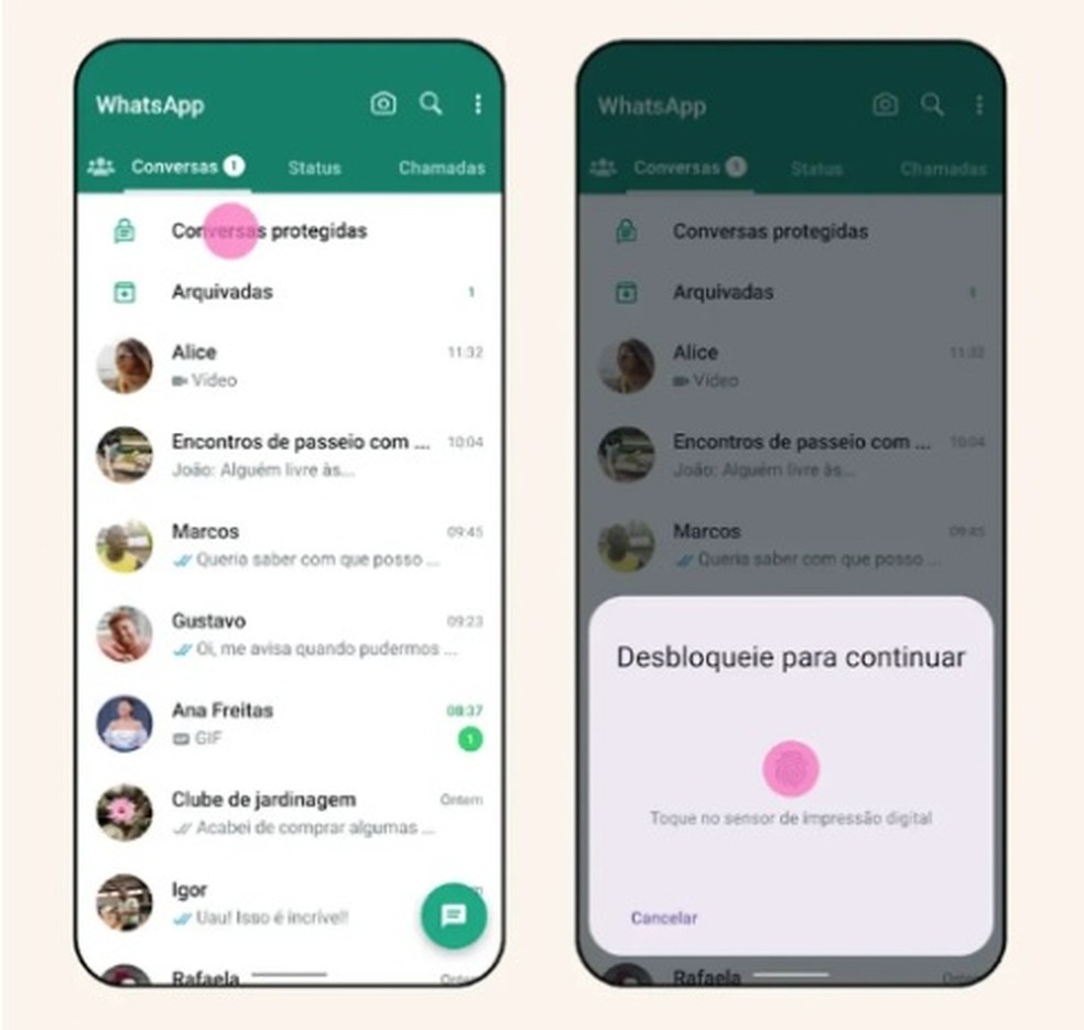 O WhatsApp terá um novo recurso chamado Proteção de Conversas — Foto: Divulgação