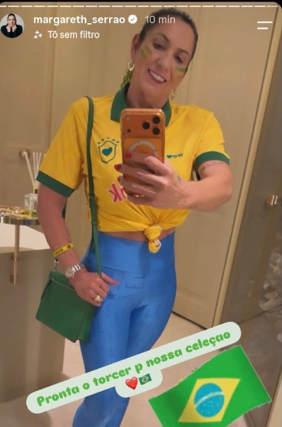 Margareth Serrão derrapa no português — Foto: rep/ instagram