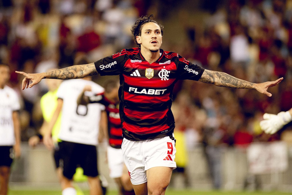 Pedro marcou contra Botafogo-PB, pela Copa do Brasil — Foto: Adriano Fontes/Flamengo