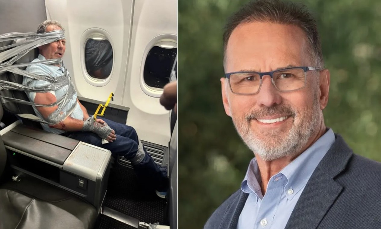 Passageiro preso a assento com fita adesiva é demitido de imobiliária após confusão bordo de avião