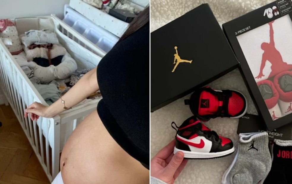 Saga mostra ber&ccedil;o e sapatinhos do beb&ecirc; que esperava &mdash; Foto: Reprodu&ccedil;&atilde;o