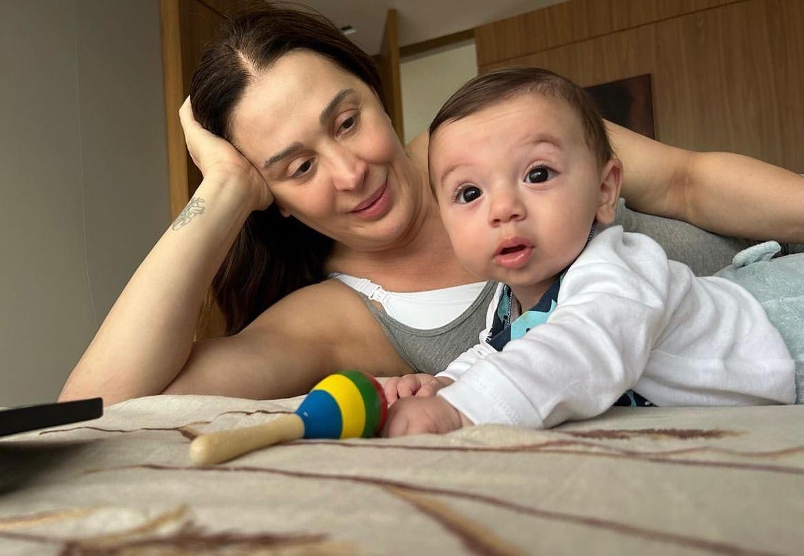 Claudia Raia com o filho Luca — Foto: Reprodução / Redes Sociais