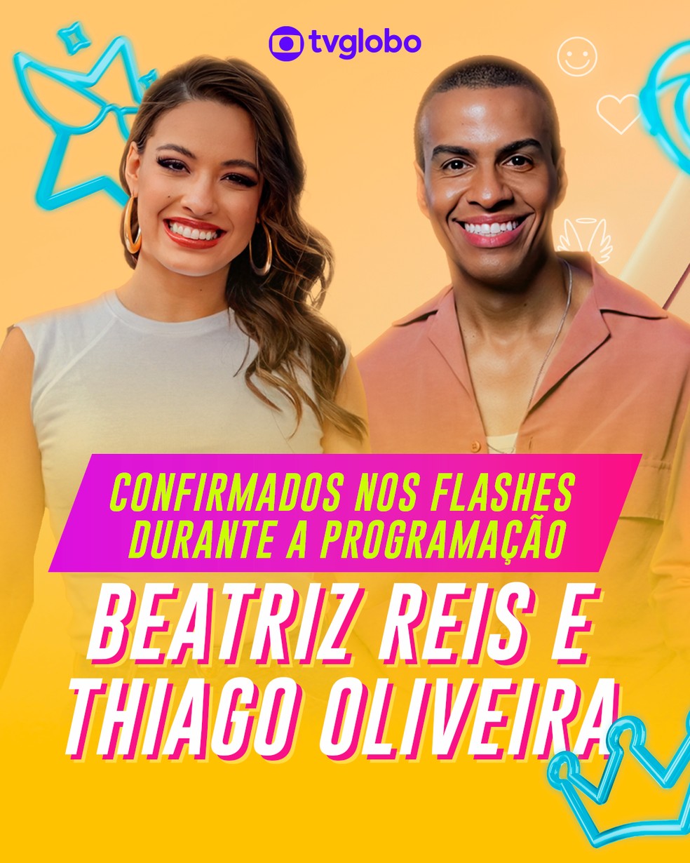 Beatriz Reis e Thiago Oliveira: flashes do 'BBB 25' — Foto: Rede Globo/Divulgação