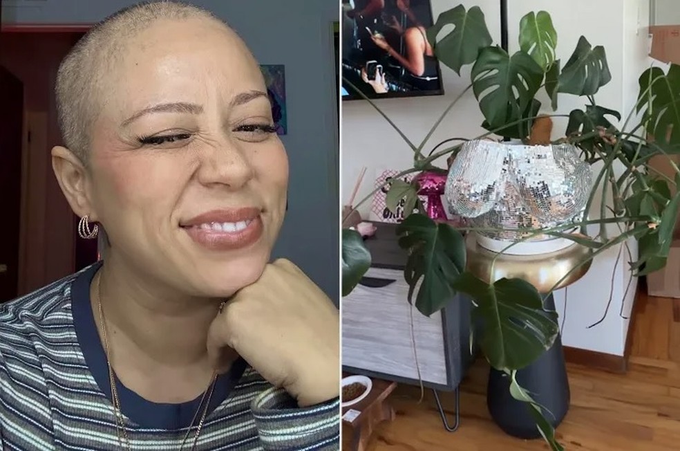 Antes de mastectomia, Jenn Carbajal 'imortalizou' os seios em 'obra de arte' — Foto: Reprodução/TikTok