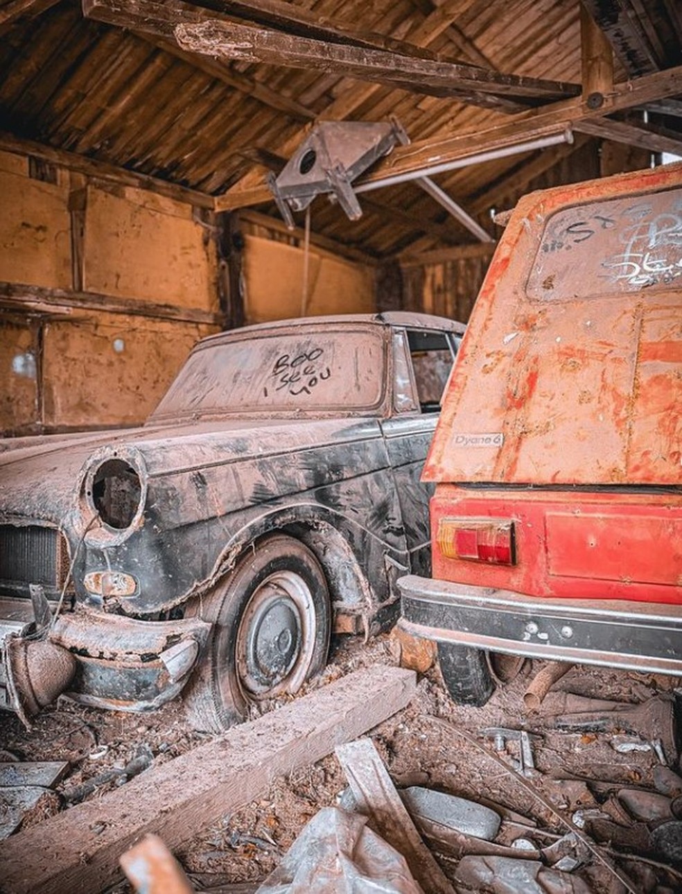 Exploradora encontra 'tesouro' de 50 carros antigos escondidos em floresta — Foto: Reprodução/Instagram
