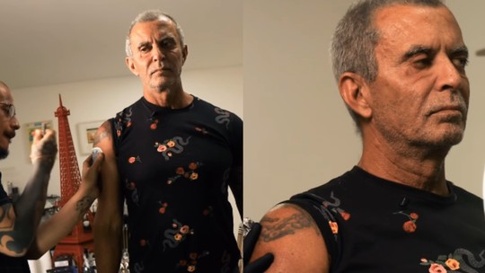 Paulo Barros faz tatuagem em homenagem à Portela; veja