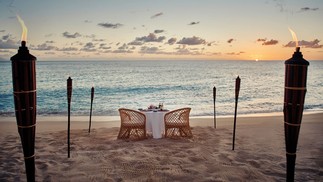 Praia privada do resort no Caribe onde Everton Ribeiro está hospedado — Foto: Reprodução