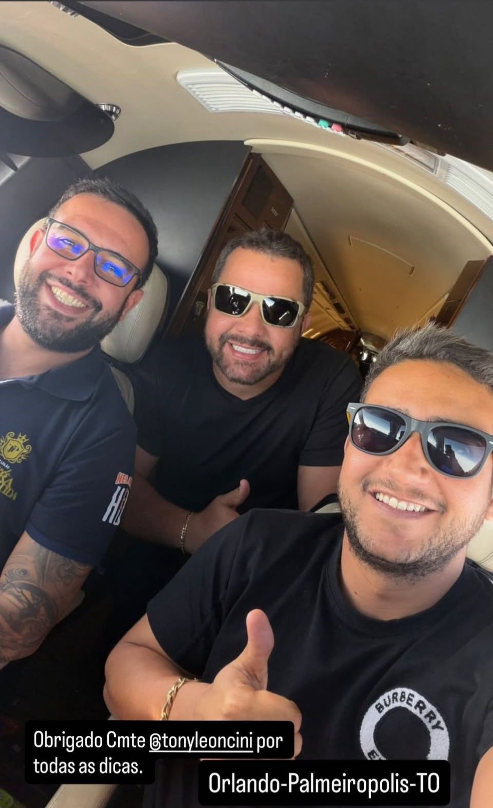 Juliano voltando de Orlando com o jatinho da dupla de R$ 80 milh&otilde;es &mdash; Foto: Reprodu&ccedil;&atilde;o/Instagram