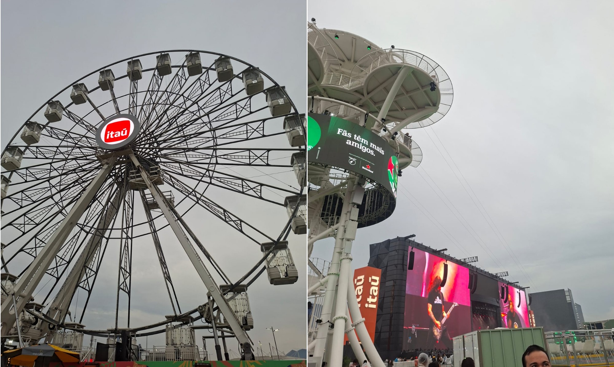 Chuva muda clima do Rock in Rio e deixa brinquedos parados no segundo dia do festival