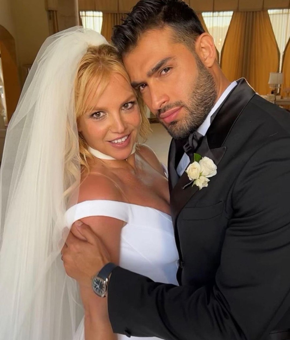 Britney Spears e Sam Asghari se casaram em junho de 2022 — Foto: reprodução