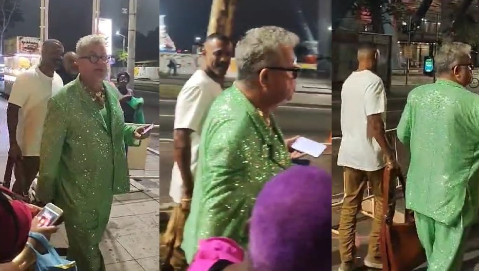 Milton Cunha chega &agrave; Cidade do Samba acompanhado &mdash; Foto: EXTRA