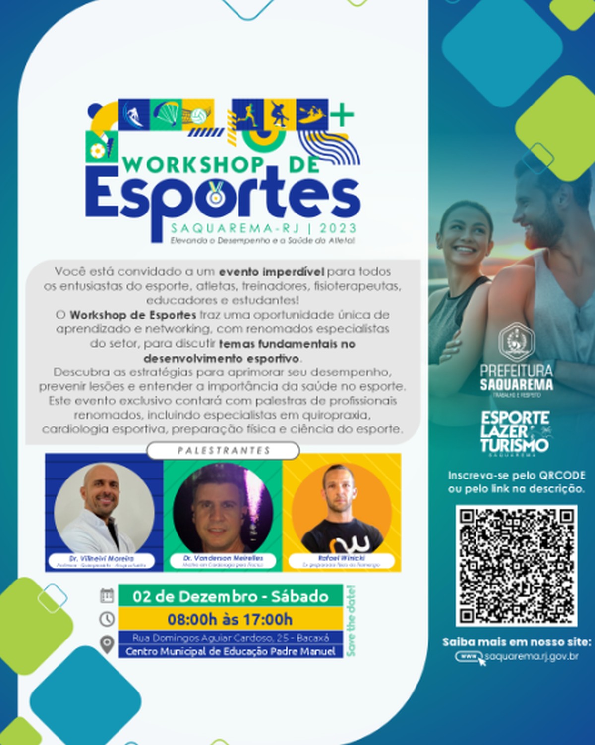 Saquarema terá workshop de esportes aberto ao público | Saquarema