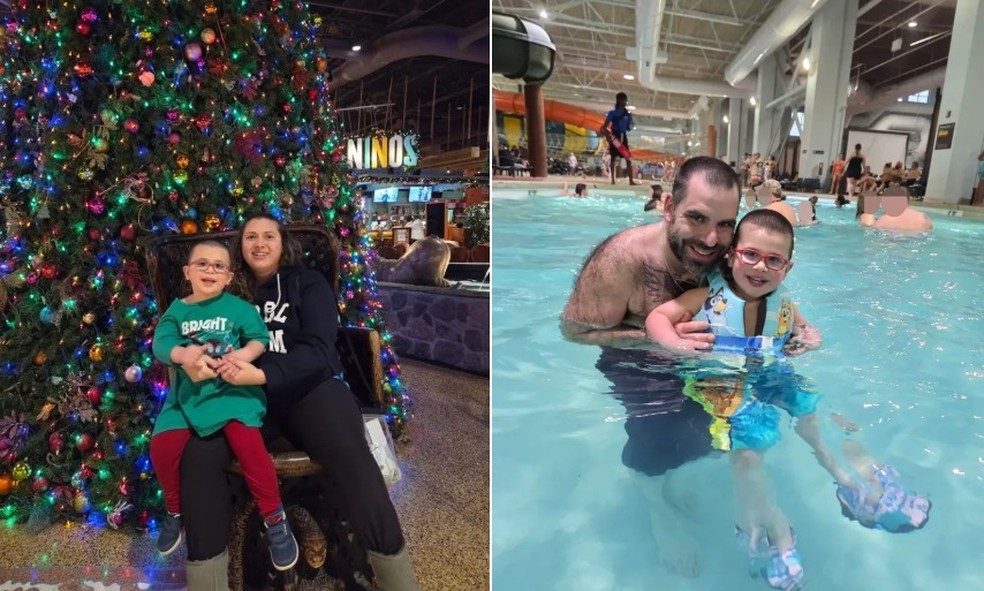 Metallica e Charles com o filho, que tinha 3 anos: trag&eacute;dia em resort nos EUA &mdash; Foto: Reprodu&ccedil;&atilde;o/Facebook