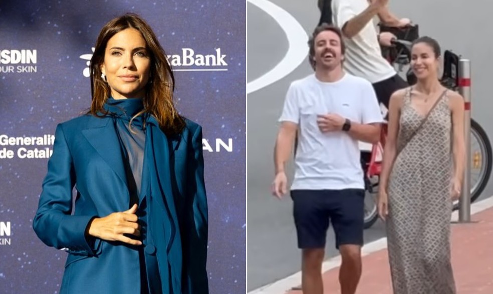 O piloto Fernando Alonso com a namorada Melissa Jimenez — Foto: Reprodução/Instagram