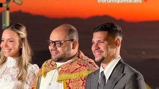 Bruno Guimarães e Ana Lídia se casaram na madrugada desta quarta-feira — Foto: Reprodução 