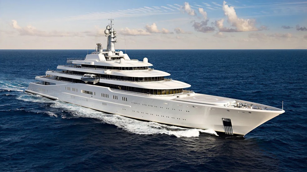 O Eclipse, vendido para o bilionário russo Roman Abramovich, ganhou fama pelas suas características de segurança — Foto: Divulgação/Boat International