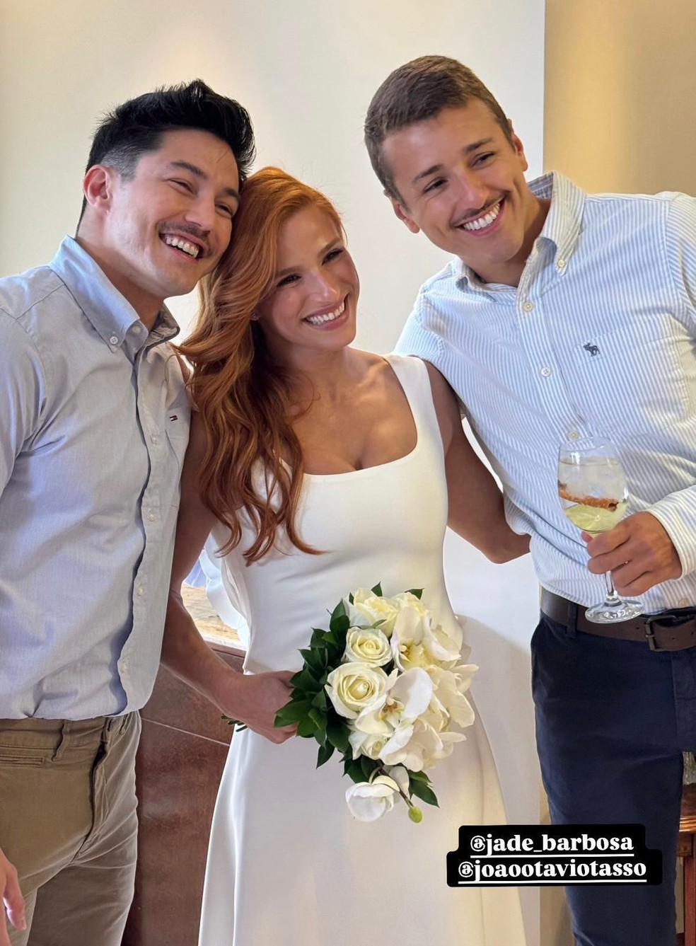 Arthur Nory (com o namoraro) e a noiva Jade Barbosa — Foto: Instagram