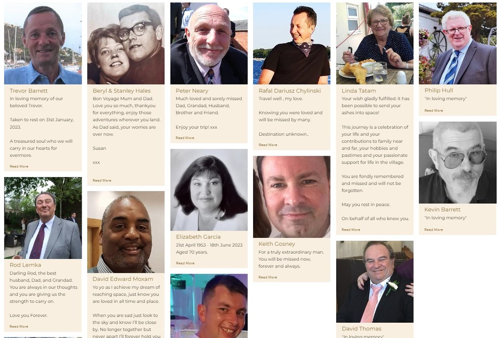 Pessoas cujas cinzas foram lançadas ao espaço pela Aura Flights — Foto: Divulgação