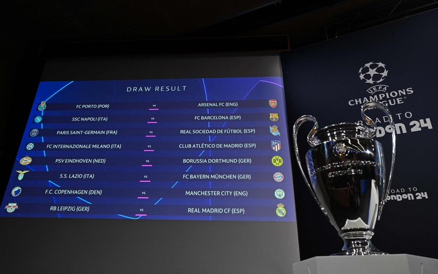 PSG e City dão 'sorte' em sorteio das oitavas da Champions League; veja  confrontos