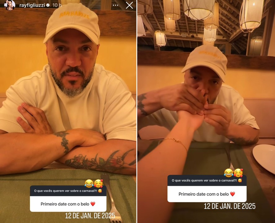 Namorada de Belo mostra v&iacute;deo e data do primeiro jantar rom&acirc;ntico com o  cantor; veja!