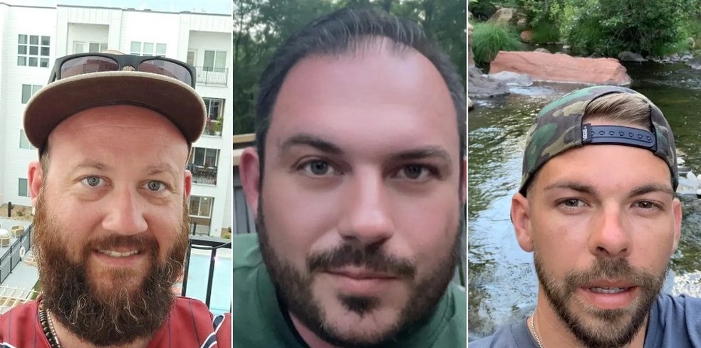 David Harrington, de 37 anos, Ricky Johnson, de 38, e Clayton McGeeney, de 36, morreram congelados do lado de fora de casa em Kansas City — Foto: Reprodução/Facebook