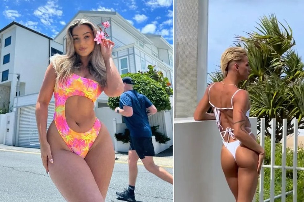 Karina Irby, criadora da Moana Bikini, e o modelo Jake Young — Foto: Reprodução/Instagram