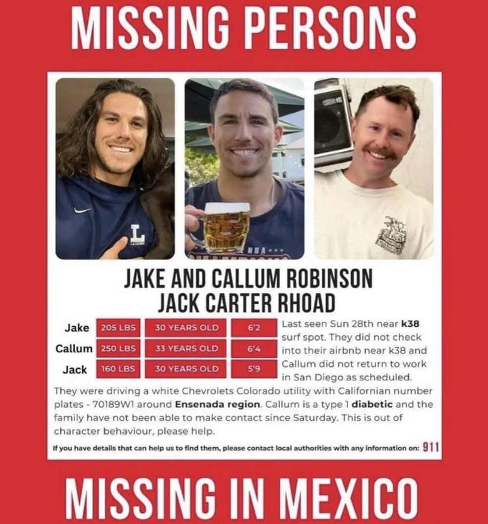 Trio de surfistas foi executado por ladrões de carro no México, diz ...