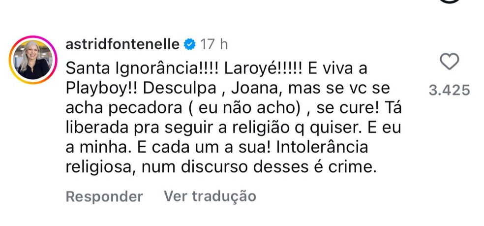 Asdrid Fontenelle rebate ex-Feiticeira Joana Prado por dizer que carnaval 'invoca demônios' — Foto: Instagram