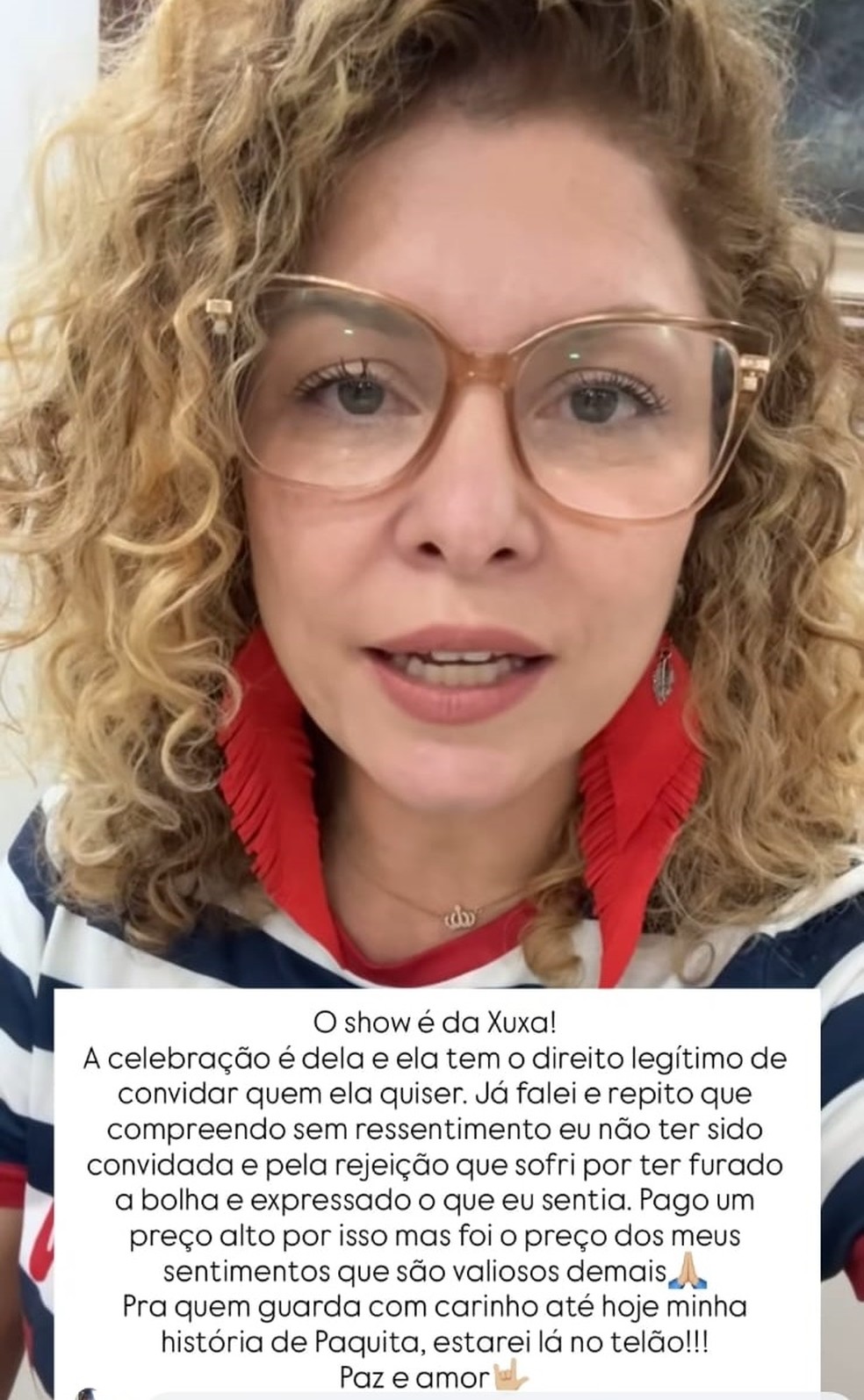 Bárbara Borges desabafa após ser barrada em show da Xuxa — Foto: reprodução/ instagram